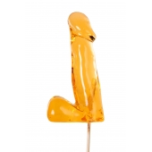 Оранжевый леденец в форме пениса со вкусом аморетто - Sosuчki - купить с доставкой в Люберцах