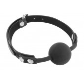 Черный силиконовый кляп-шарик на ремешках - Fetish Tentation - купить с доставкой в Люберцах