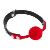 Красный кляп-шарик на черных ремешках - Fetish Tentation - купить с доставкой в Люберцах