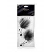 Зажимы на соски с черными пуховыми кисточками Sweet Caress Feather Nipple Clumps - Sweet Caress - купить с доставкой в Люберцах