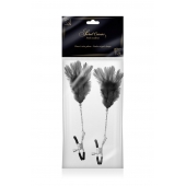 Зажимы для сосков с черными перьями Sweet Caress Feather Nipple Clumps - Sweet Caress - купить с доставкой в Люберцах
