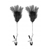 Зажимы для сосков с черными перьями Sweet Caress Feather Nipple Clumps - Sweet Caress - купить с доставкой в Люберцах