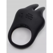 Черное эрекционное виброкольцо Sensation Rechargeable Vibrating Rabbit Love Ring - Fifty Shades of Grey - в Люберцах купить с доставкой