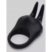 Черное эрекционное виброкольцо Sensation Rechargeable Vibrating Rabbit Love Ring - Fifty Shades of Grey - в Люберцах купить с доставкой