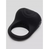Черное эрекционное виброкольцо Sensation Rechargeable Vibrating Love Ring - Fifty Shades of Grey - в Люберцах купить с доставкой