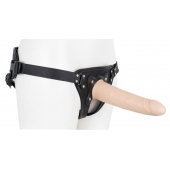 Пустотелый страпон Harness CLASSIC с бандажом - 19,5 см. - LOVETOY (А-Полимер) - купить с доставкой в Люберцах