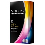 Цветные ароматизированные презервативы VITALIS PREMIUM color   flavor - 12 шт. - Vitalis - купить с доставкой в Люберцах
