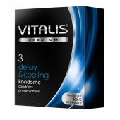 Презервативы VITALIS PREMIUM delay   cooling с охлаждающим эффектом - 3 шт. - Vitalis - купить с доставкой в Люберцах