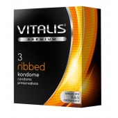 Ребристые презервативы VITALIS PREMIUM ribbed - 3 шт. - Vitalis - купить с доставкой в Люберцах