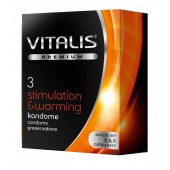 Презервативы VITALIS PREMIUM stimulation   warming с согревающим эффектом - 3 шт. - Vitalis - купить с доставкой в Люберцах