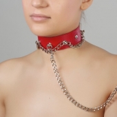 Красный ошейник из натуральной кожи - Sitabella - купить с доставкой в Люберцах