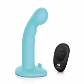 Голубая изогнутая насадка 6in Remote Control Ripple P-Spot G-Spot на черных трусиках - 16 см. - Pegasus - купить с доставкой в Люберцах