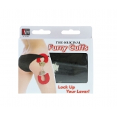 Металлические наручники с чёрной меховой опушкой - Dream Toys - купить с доставкой в Люберцах