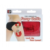Металлические наручники с красной меховой опушкой METAL HANDCUFF WITH PLUSH RED - Dream Toys - купить с доставкой в Люберцах