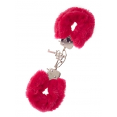 Металлические наручники с красной меховой опушкой METAL HANDCUFF WITH PLUSH RED - Dream Toys - купить с доставкой в Люберцах