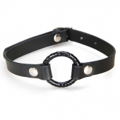 Чёрный кляп с кольцом - Lux Fetish - купить с доставкой в Люберцах