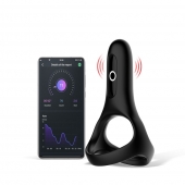 Черное виброкольцо Magic Motion Rise с подхватом мошонки - Magic Motion - в Люберцах купить с доставкой