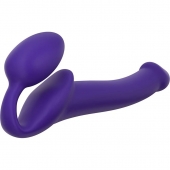 Фиолетовый безремневой страпон Silicone Bendable Strap-On - size M - Strap-on-me - купить с доставкой в Люберцах