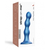 Голубая насадка Strap-On-Me Dildo Plug Balls size L - Strap-on-me - купить с доставкой в Люберцах