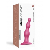 Розовая насадка Strap-On-Me Dildo Plug Beads size S - Strap-on-me - купить с доставкой в Люберцах