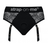 Черные трусики для насадок Diva Lingerie Harness - size L - Strap-on-me - купить с доставкой в Люберцах