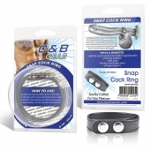 Кольцо на пенис SNAP COCK RING из искусственной кожи на клепках - BlueLine - в Люберцах купить с доставкой