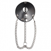 Утяжка для мошонки из искусственной кожи с цепочками PARACHUTE BALL STRETCHER - BlueLine - купить с доставкой в Люберцах