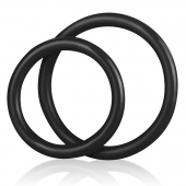 Набор из двух черных силиконовых колец разного диаметра SILICONE COCK RING SET - BlueLine - в Люберцах купить с доставкой