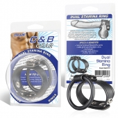 Двойное кольцо выносливости на пенис DUAL STAMINA RING - BlueLine - в Люберцах купить с доставкой