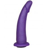 Фиолетовая гладкая изогнутая насадка-плаг - 17 см. - LOVETOY (А-Полимер) - купить с доставкой в Люберцах