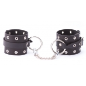 Черные кожаные оковы с люверсами - Crazy Handmade - купить с доставкой в Люберцах