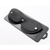 Черная кожаная маска на глаза со съемной шторкой - Crazy Handmade - купить с доставкой в Люберцах