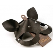 Черная кожаная маска  Кошка  с маленькими ушками - Crazy Handmade - купить с доставкой в Люберцах