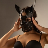 Черная маска  Собака  с ушками - Crazy Handmade - купить с доставкой в Люберцах