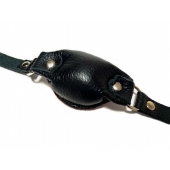 Черный кожаный кляп на ремешках с пряжкой - БДСМ Арсенал - купить с доставкой в Люберцах