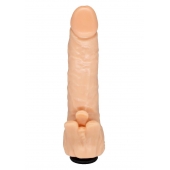 Телесная гелевая насадка-фаллос с клиторальными лепестками - 18,5 см. - LOVETOY (А-Полимер) - купить с доставкой в Люберцах