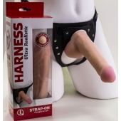 Страпон Harness из двух предметов: трусики с плугом и насадка-фаллос - 17 см. - LOVETOY (А-Полимер) - купить с доставкой в Люберцах