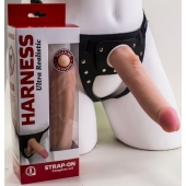 Реалистичный страпон Harness из трусиков и насадки-фаллоса - 18,5 см. - LOVETOY (А-Полимер) - купить с доставкой в Люберцах