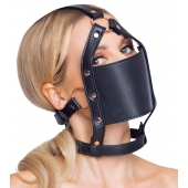 Черный намордник с кляпом-шаром Head Harness With A Gag - Orion - купить с доставкой в Люберцах