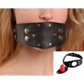 Чёрный кожаный кляп-фаллос - Sitabella - купить с доставкой в Люберцах