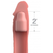 Телесная насадка-удлинитель 2 Inch Silicone X-tension with Strap - 20,3 см. - Pipedream - в Люберцах купить с доставкой