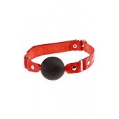 Чёрный кляп-шар с красным ремешком - Sitabella - купить с доставкой в Люберцах