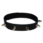 Узкий чёрный ошейник с шипами - Sitabella - купить с доставкой в Люберцах