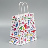 Подарочный крафтовый пакет«18» - 22×22×11 см. - Сима-Ленд - купить с доставкой в Люберцах