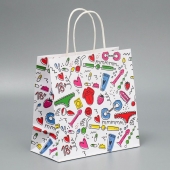 Подарочный крафтовый пакет«18» - 22×22×11 см. - Сима-Ленд - купить с доставкой в Люберцах