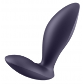 Фиолетовый анальный вибростимулятор Power Plug - Satisfyer - в Люберцах купить с доставкой