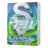 Презервативы Sagami Xtreme Mint с ароматом мяты - 3 шт. - Sagami - купить с доставкой в Люберцах