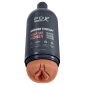 Мастурбатор-вагина цвета карамели Shower Therapy Milk Me Honey - Pipedream - в Люберцах купить с доставкой