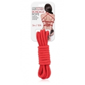 Красная хлопковая веревка для связывания - 3 м. - Lux Fetish - купить с доставкой в Люберцах