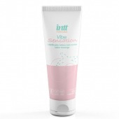 Лубрикант на водной основе Vibe Sensation с клубничным вкусом и легким вибрирующим эффектом - 50 гр. - INTT - купить с доставкой в Люберцах